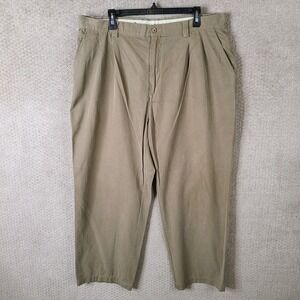 Vintage Tommy Bahama Mens 40 (38x28) Brown Pleated Tencel‎ Blend Relax Chino